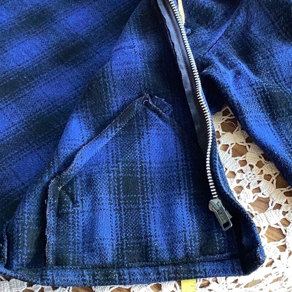 Vintage CANADA Wool Blue PLAID Lumber King LADIES ZIP Up JACKET RARE EPLVC - Picture 9 of 16
